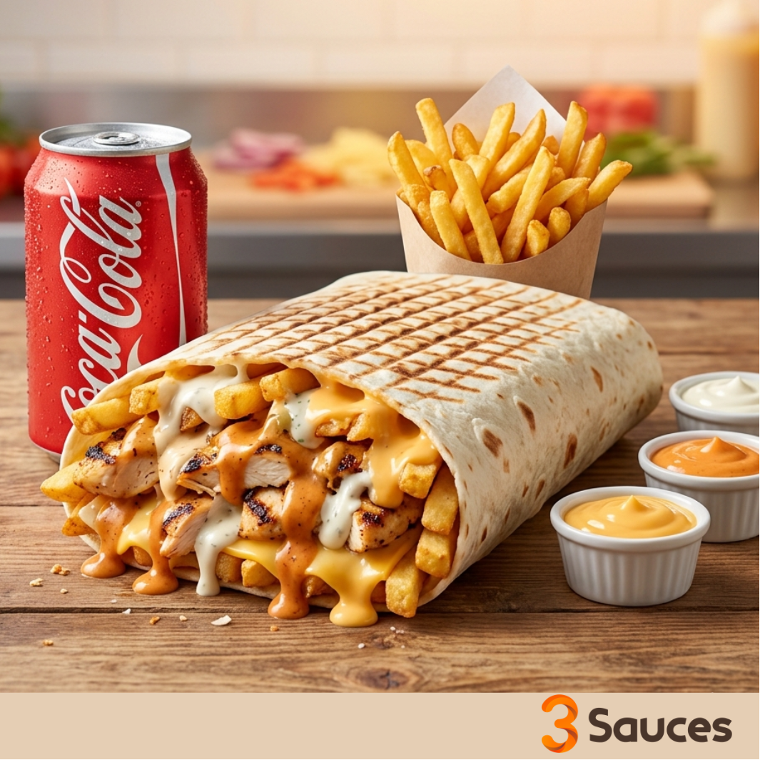 FORMULE : TACOS 2 viandes + frites + 1 canette