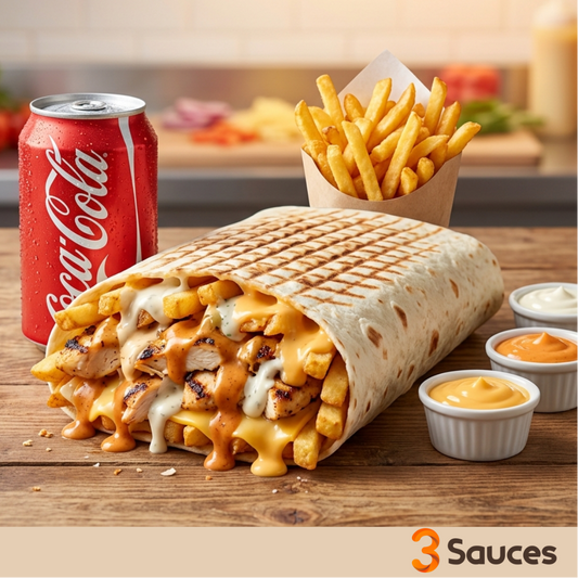 FORMULE : TACOS 2 viandes + frites + 1 canette